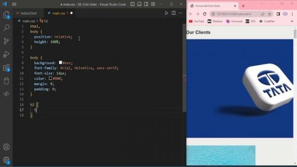 Swiper Slider Series  - Horizontal Grid Slider | Episode 08 | JavaScript | Swiper JS