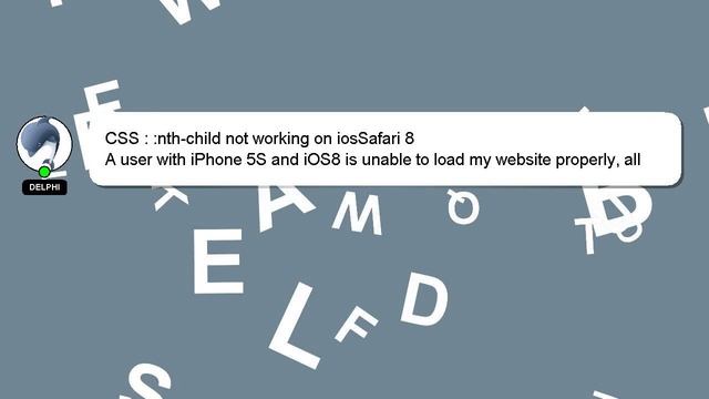 CSS : :nth-child not working on iosSafari 8 смотреть онлайн