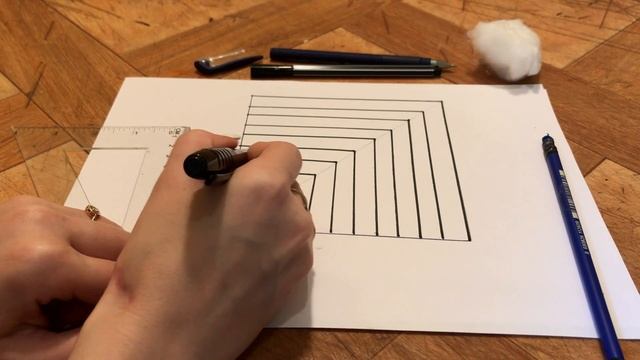 3Д рисунок карандашом для начинающих, легко и поэтапно / 3D pencil drawing on a piece of paper. смотреть онлайн