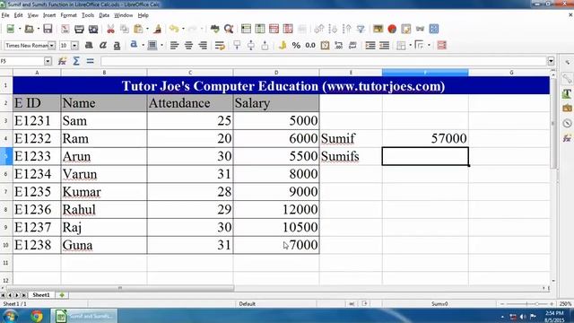 Sumif and Sumifs Function in LibreOffice Calc смотреть онлайн