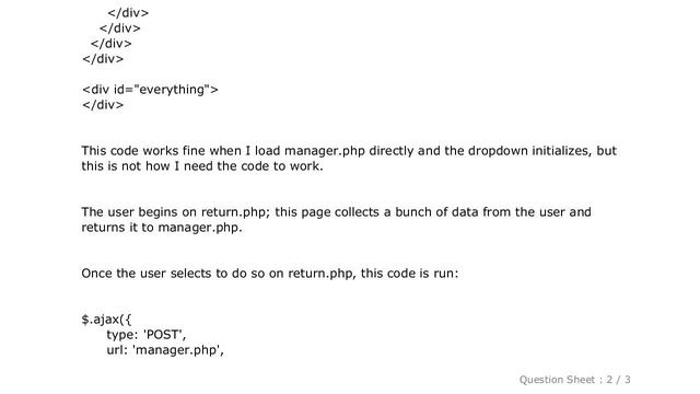 HTML : Bootstrap dropdown not working after initial ajax form submission смотреть онлайн