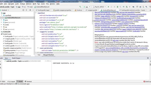 حل مشكلة الغرادل Fix gradle Manifest merger failed with multiple errors, see logs смотреть онлайн