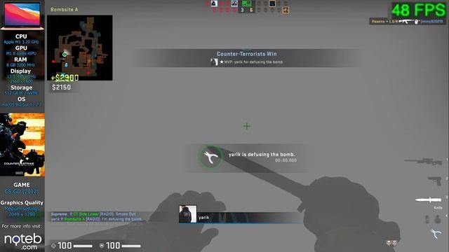 Counter Strike: Global Offensive - Apple MacBook AIR M1 [ 8-core ] смотреть онлайн