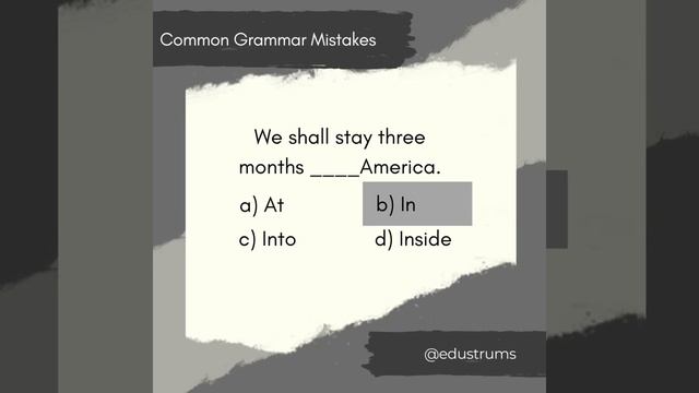 In And At. #prepositions #englishgrammar #englishchallenge #learnenglish #studyenglish