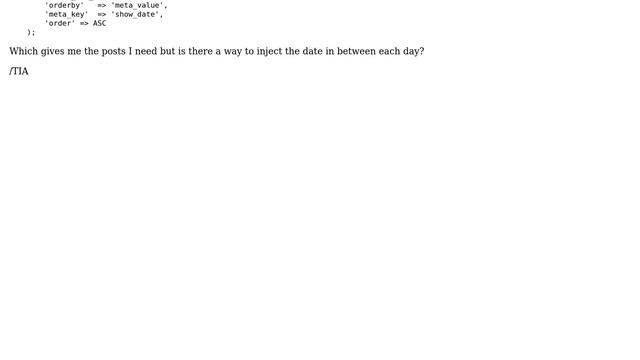 Wordpress: WP Query to displaying date and posts for that date? смотреть онлайн