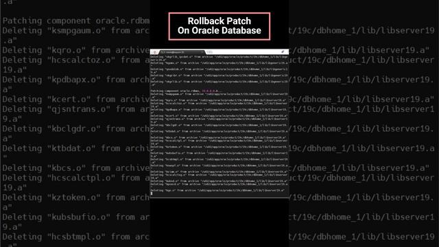 Quick Guide Rollback Patches From Oracle Database смотреть онлайн