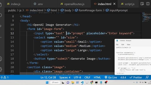 Build a AI Image Generator in Browser Using OpenAI API Node.js & Express смотреть онлайн