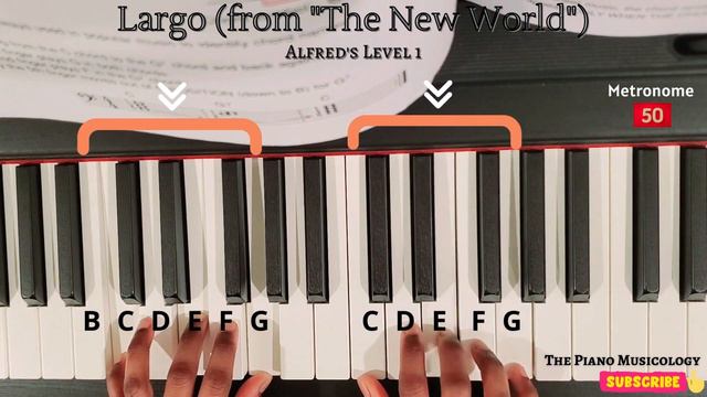 LARGO - Alfred's Level 1 Slow Piano practice with metronome смотреть онлайн