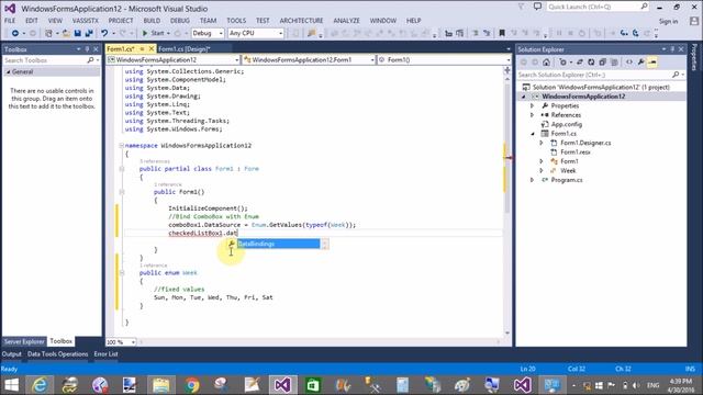 Windows Form Bind ComboBox with Enum Types also get value in CheckedListBox смотреть онлайн