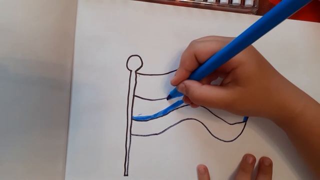 ??Как нарисовать флаг РОССИИ/детям смотреть онлайн