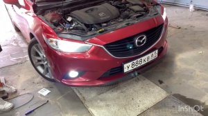 Штатные Лед лампы D2S в Мазда 6 свет стал мощнее на 200% Mazda 6 led D2S установка 7(928)1112002