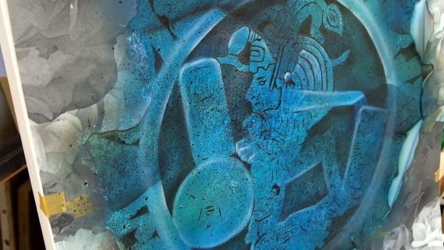 Роспись столика аэрографом. Роспись мебели. смотреть онлайн