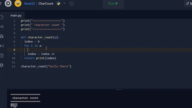 Character Counting In Python смотреть онлайн