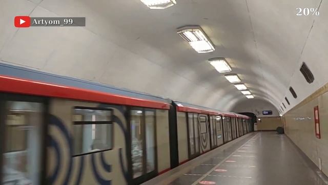 Метропоезд 81-775/776/777 "Москва-2020" проезжает станцию Рижская // август 2020 // Artyom_99 смотреть онлайн