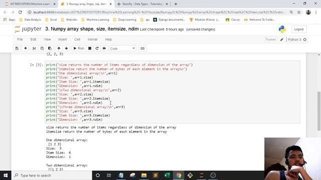 Numpy | 3. Numpy array shape, size, itemsize, ndim смотреть онлайн