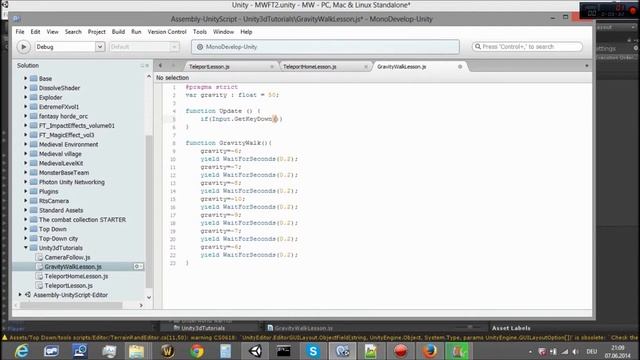 Все для трехмерной игры на Unity3d. Гравитация, Урок 13 смотреть онлайн