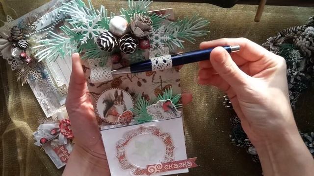 Обзор новогодних работ: венок, шоколадница, блок на магните смотреть онлайн