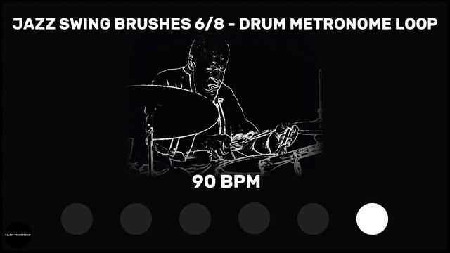 Jazz Swing Brushes 6/8 | Drum Metronome Loop | 90 BPM смотреть онлайн