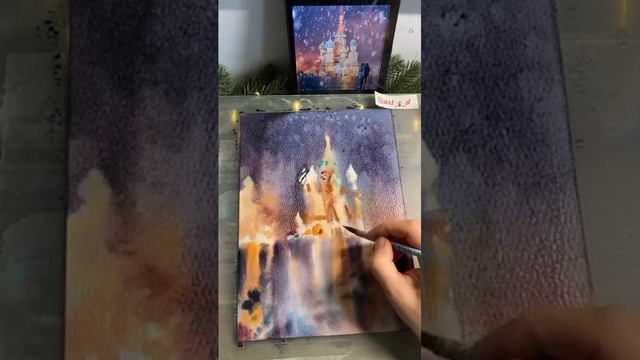 Зимняя Москва - рисуем акварелью смотреть онлайн