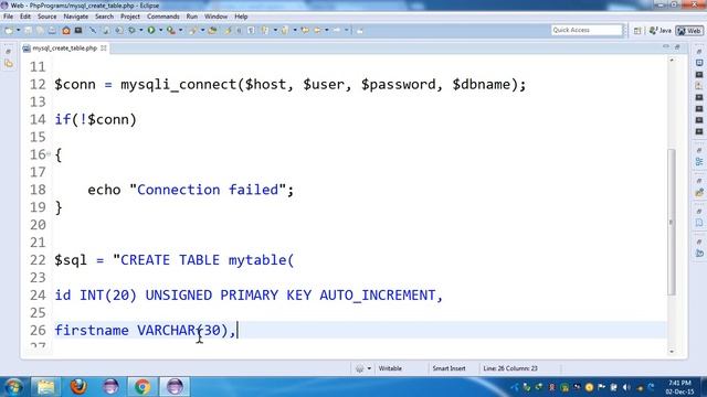 21.PHP Programming | Php And Mysql - Create Table смотреть онлайн