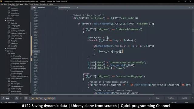 #122 Saving dynamic data | Udemy clone from scratch in php | Quick programming tutorial смотреть онлайн