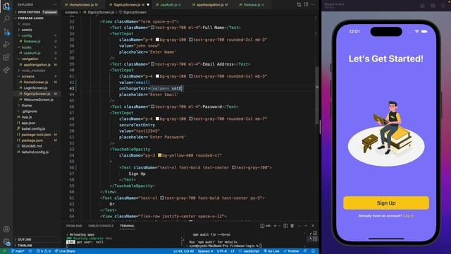 React Native Firebase Authentication Tutorial смотреть онлайн