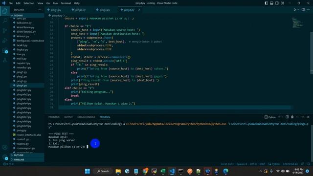 Python Menguji konektifitas dengan tes Ping antar Server смотреть онлайн