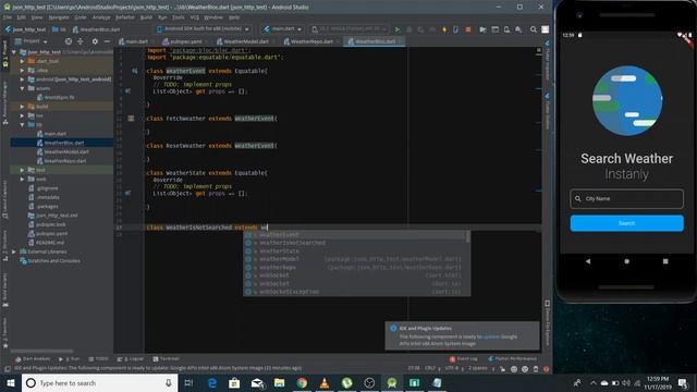 Flutter Bloc Pattern and API Calling | Weather Application смотреть онлайн