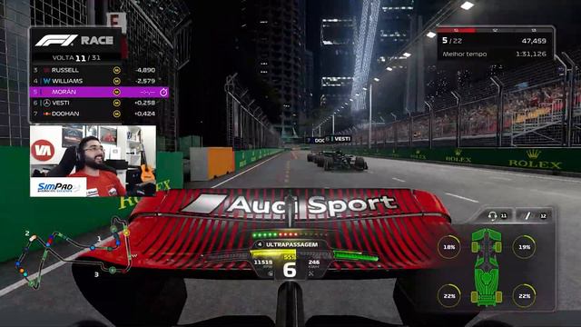 F1 23 - MY TEAM - GP DE SINGAPURA 50% - DUELO ALEMÃO SENSACIONAL! MORÁN x VESTI! - EP 154 смотреть онлайн
