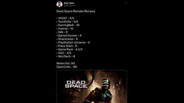 "Dead Space Remake Opens To Criticial Acclaim On Metacritic With A 90-89 Metric." (Part 2.5) смотреть онлайн