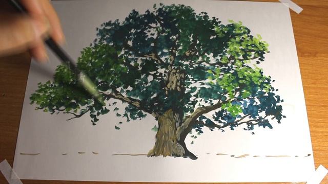 Как ПОЭТАПНО нарисовать ДЕРЕВО смотреть онлайн