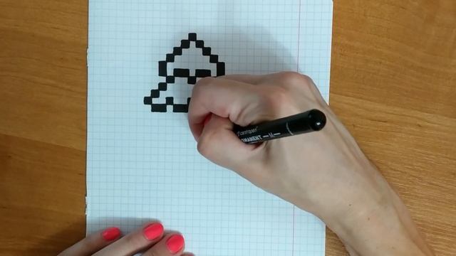 Как нарисовать елку по клеточкам: елочка со снегом легко смотреть онлайн