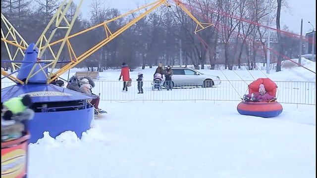 Зимние аттракционы. Зимние развлечения. БубликКросс. смотреть онлайн