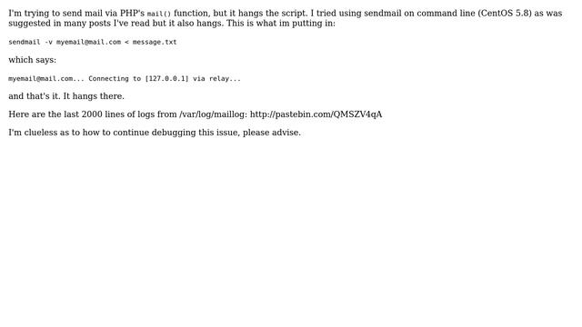 DevOps & SysAdmins: php mail and sendmail hangs смотреть онлайн