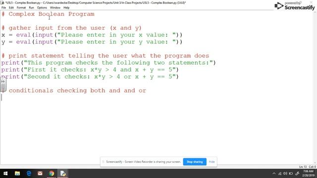 CS In Python - Unit 3 Video 5B - Complex Boolean in Code смотреть онлайн