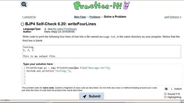 Building Java Programs Self-Check 6.20 writeFourLines смотреть онлайн