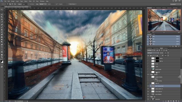 Рисуем закат - простой коллаж в Photoshop (послойный разбор). смотреть онлайн