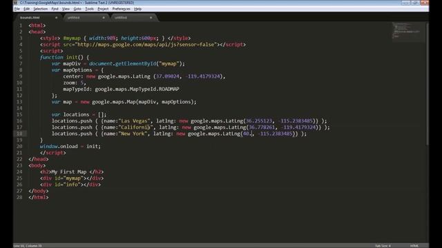 3. Bounds, Multiple Markers in Google Maps API (v3) смотреть онлайн