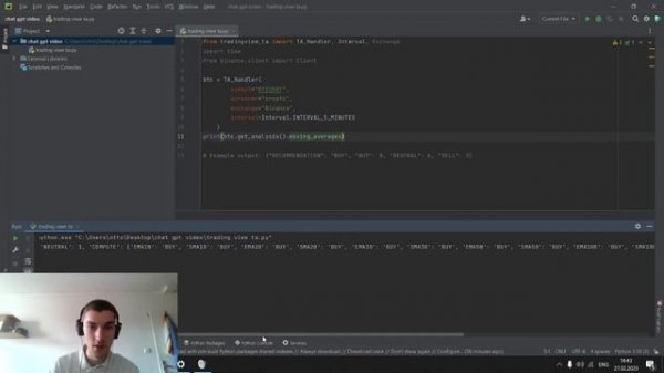 Trading view library, trading view API python