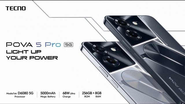 Tecno Pova 5 Pro brings a more powerful Dimensity 6080 chipset, LED lights on its back смотреть онлайн