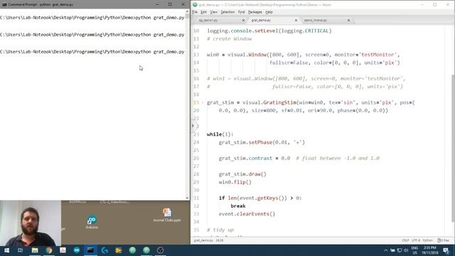 Creating Visual Stimuli in Python 3.6 (video 2.81): Changing the contrast of a visual grating смотреть онлайн