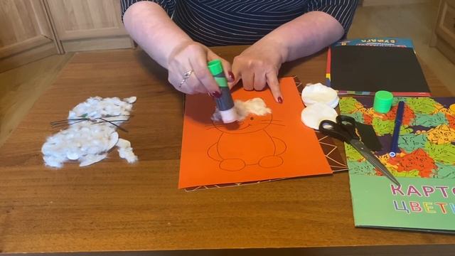Занятие 7. Аппликация из ваты «Котёнок". смотреть онлайн