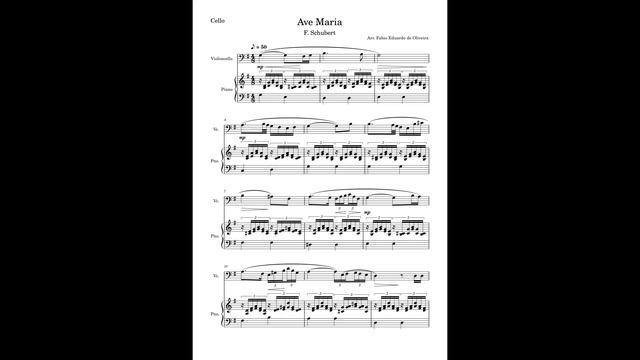 Cello - Sheet Music - Ave Maria (Schubert) - Easy Arrangement смотреть онлайн