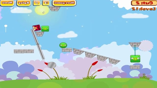 Angry Birds Piggies Out - RESCUE BIRD AND KICK OUT SQUARE AND ROUND PIGGIES! смотреть онлайн