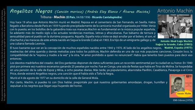 Angelitos Negros (Canción morisca) (Andrés Eloy Blanco / Álvarez Maciste) - Antonio Machín смотреть онлайн