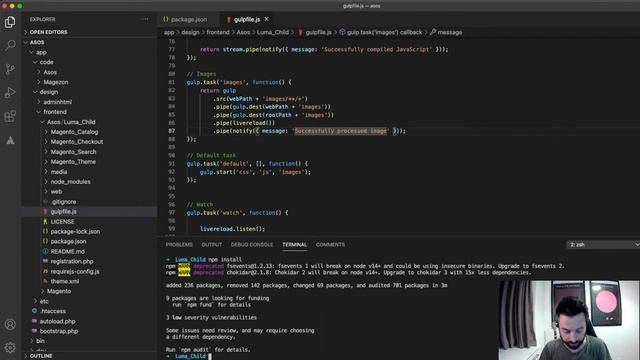Upgrade Magento 2 Luma starter theme to Gulp 4 - node 15+ compatible смотреть онлайн