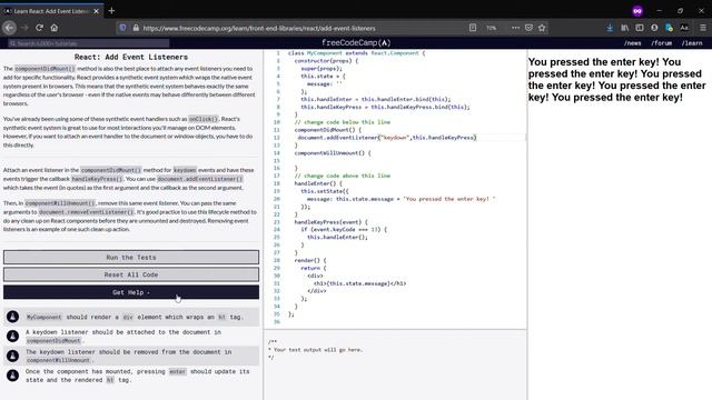 React Add Event Listeners -freeCodeCamp.org(Day-12) смотреть онлайн