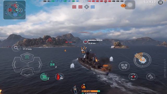 Dunkerque - Insane Gameplay 121k Dmg 4 kills - World of Warships Legends Mobile смотреть онлайн