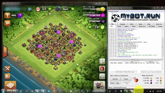 New Update - Review auto Clash of clans support TH 11- MyBot.Run смотреть онлайн