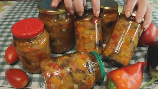 Салат из баклажанов на зиму _ПЯТЁРОЧКА_! Без стерилизации. смотреть онлайн